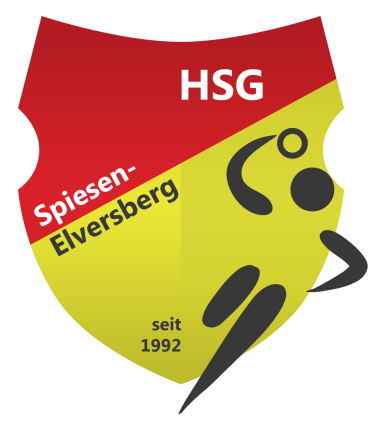 Logo der HSG Spiesen-Elversberg mit Handballspieler und Jahreszahl 1992.